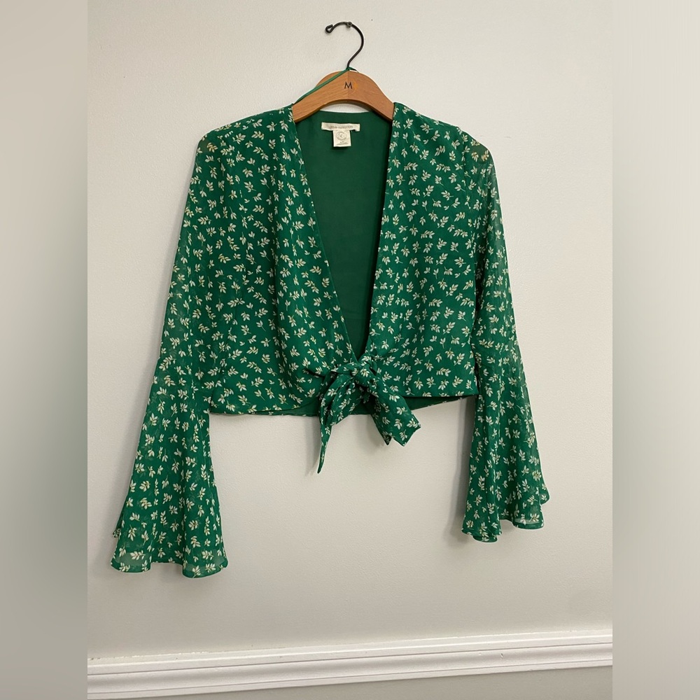 Urban Outfitters Bell Sleeve Crop Top‎